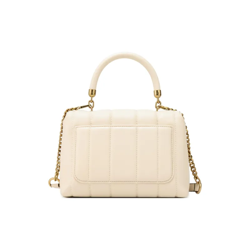 TORY BURCH Kira Leather Shoulder Bag, Crossbody Bag, Handbag Trumpets Women's White-2