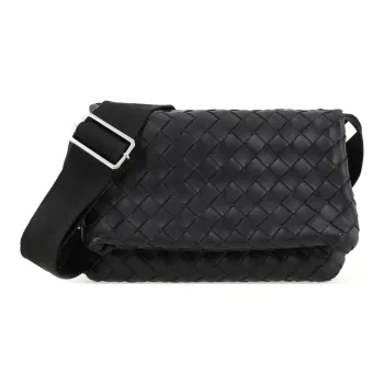 Bottega Veneta Leather Clutch Shoulder Bag Men's Black