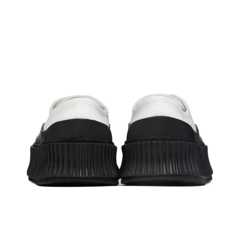 JIL SANDER Low Top Platform Shoes Men's White Black-5