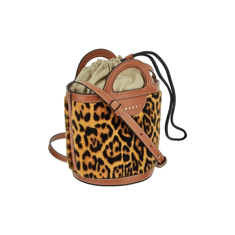 MARNI Leopard Printed Small Bucket Bag-1