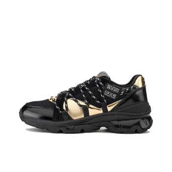 VERSACE JEANS COUTURE Low Top Casual Shoes Men's Black Gold
