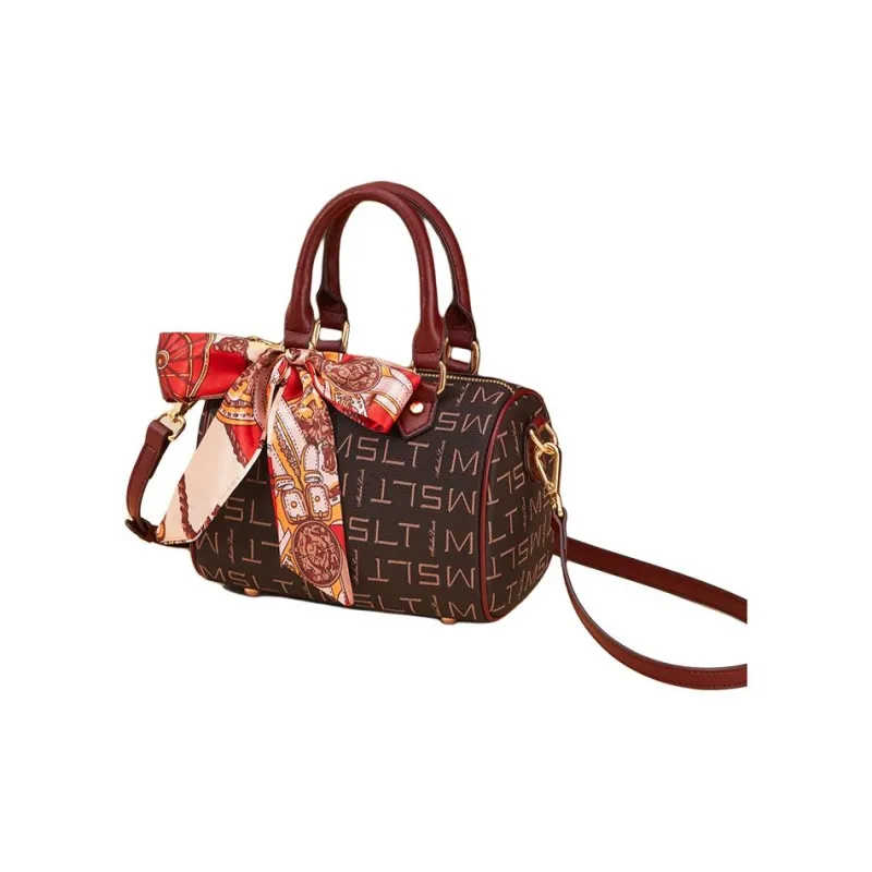 MashaLanti PVC Handbag Shoulder Bag Crossbody Bag Small Size Women's Burgundy-6