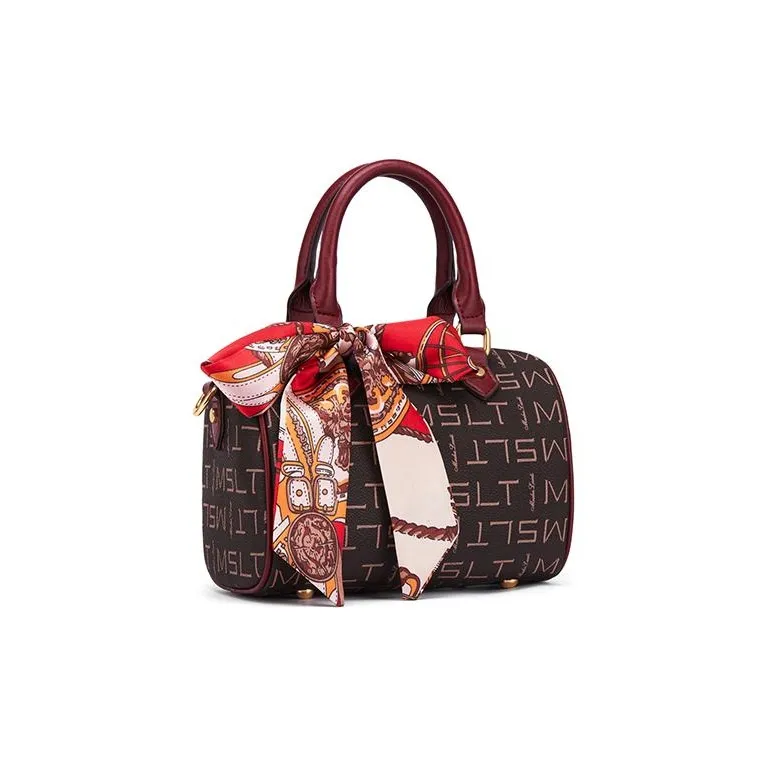 MashaLanti PVC Handbag Shoulder Bag Crossbody Bag Small Size Women's Burgundy-2