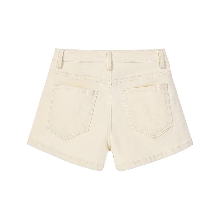 Wen Shan Denim Shorts Women's Apricot-1