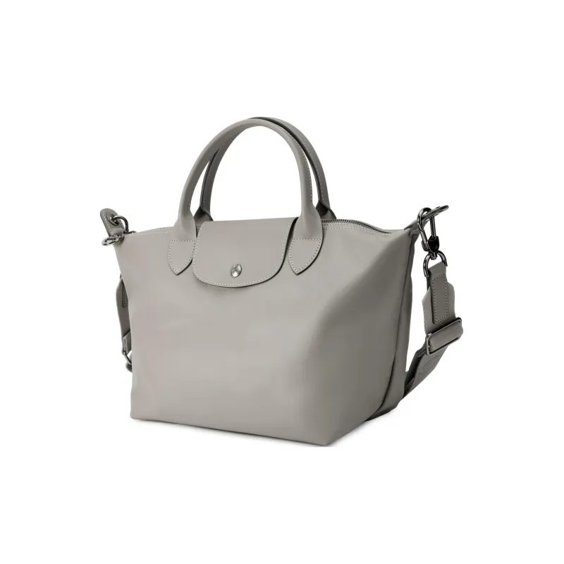 LONGCHAMP Le Pliage Xtra Cow Leather Shoulder Bag, Crossbody Bag, Handbag Trumpets Women's Streptopelia Gray-1