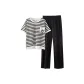 Refreshing Black White Stripes Clothing Sets