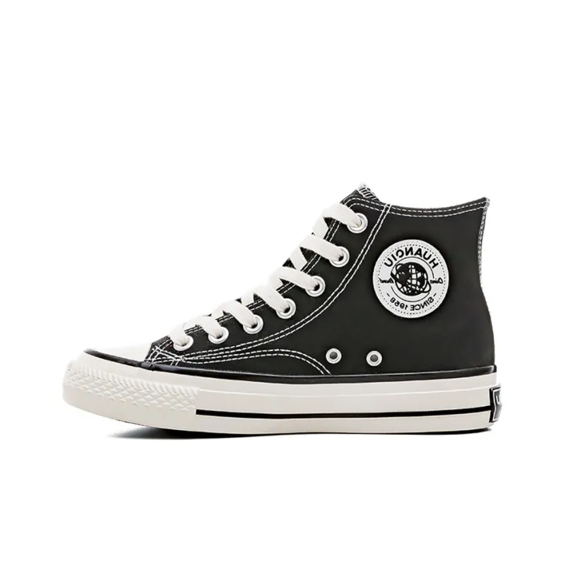 HUANQIU Wear resistant And Lightweight High Top Canvas Shoes Women's Black-0