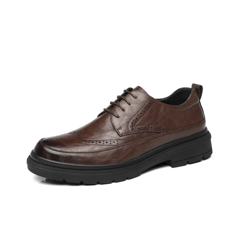 Mulinsen Dress Shoes Men Low Top Black/Tea Brown-6