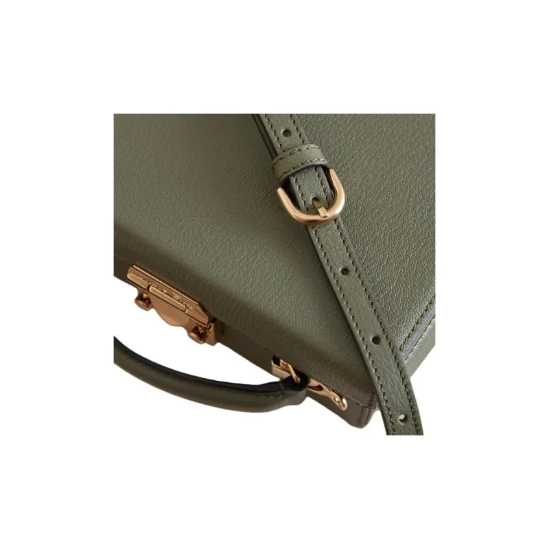 MARK CROSS Goatskin Handbag Shoulder Bag Crossbody Bag Women's Green-5
