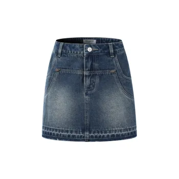 Three Quarters Casual Short Skirts Women's Blue
