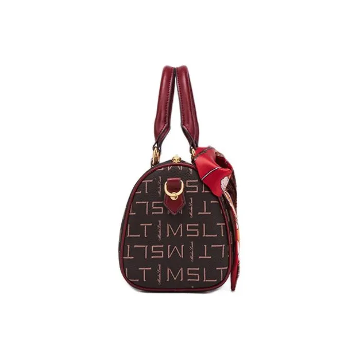 MashaLanti PVC Handbag Shoulder Bag Crossbody Bag Small Size Women's Burgundy-3