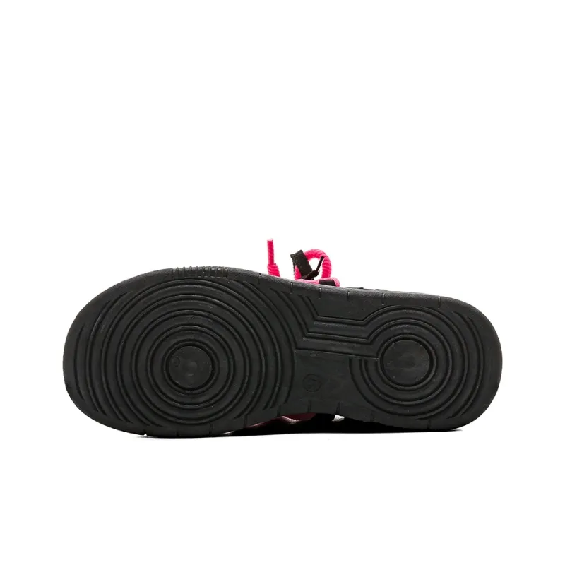 HUANQIU Wear resistant And Lightweight Low Top Skateboard Shoes Women's Black Red-3