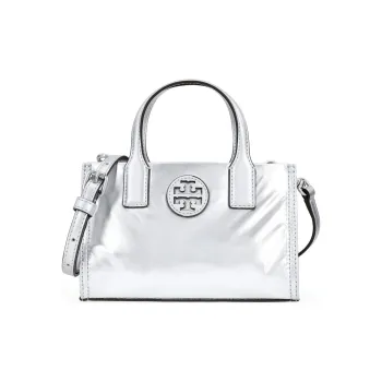TORY BURCH Ella Nylon Handbag, Shoulder Bag, Crossbody Bag Mini Women's Silver