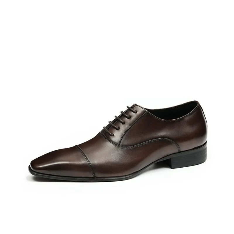 ASTON M.JAZZ Dress Shoes Men Low Top Black/Coffee-6