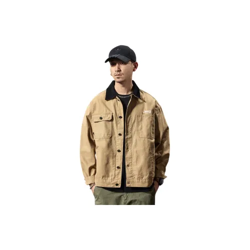 Jeep Denim Jackets Men Khaki