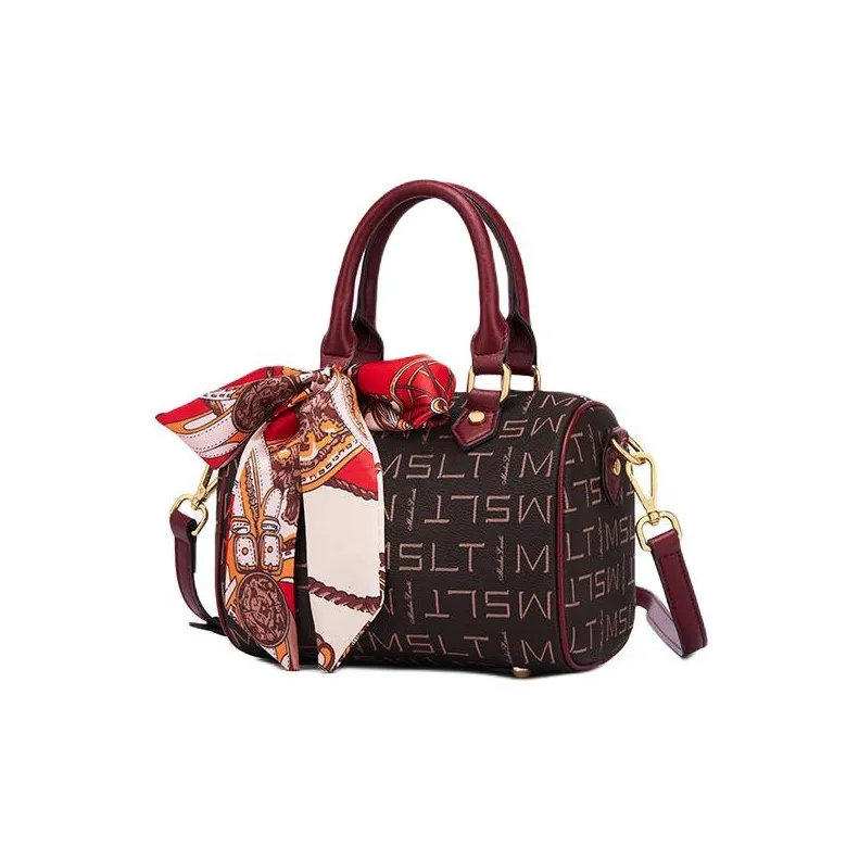 MashaLanti PVC Handbag Shoulder Bag Crossbody Bag Small Size Women's Burgundy-0