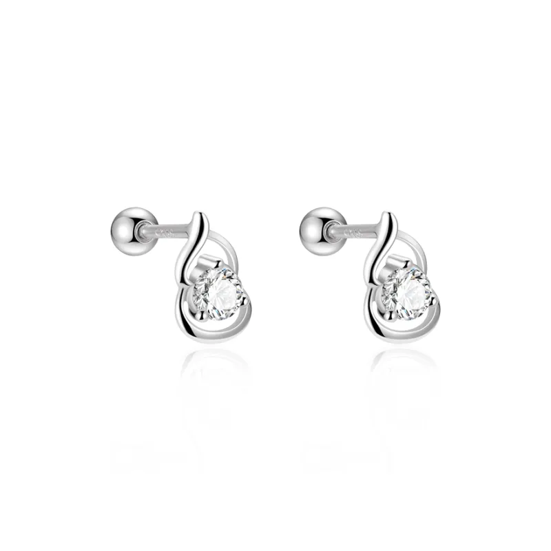 7℃ S925 Silver Stud Earrings Women's-0