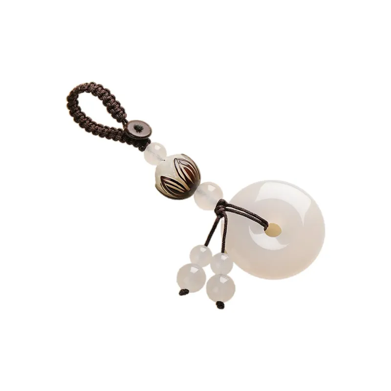 OQD White Jade Bodhi Keychains Unisex-7