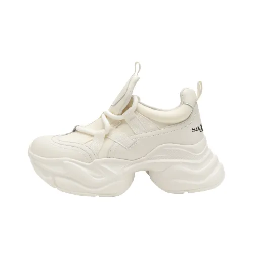 SAFIYA Chunky Sneakers Women's Low-Top White Single Lining