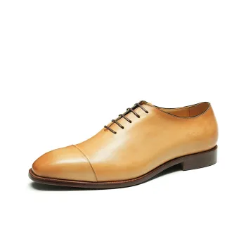 ASTON M.JAZZ Dress Shoes Men Low Top Black/Earth Yellow
