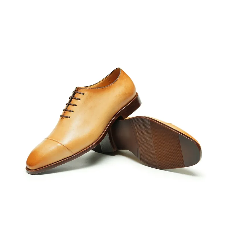 ASTON M.JAZZ Dress Shoes Men Low Top Black/Earth Yellow-4