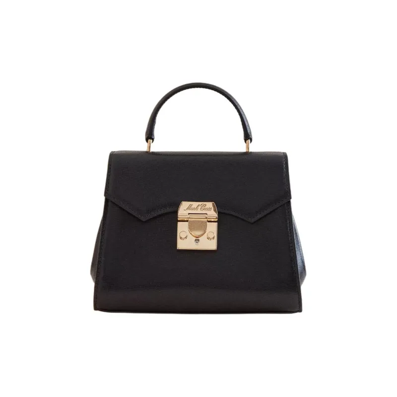 MARK CROSS Cross-Grain Calfskin Shoulder Bag Crossbody Bag Handbag Women's Black-0