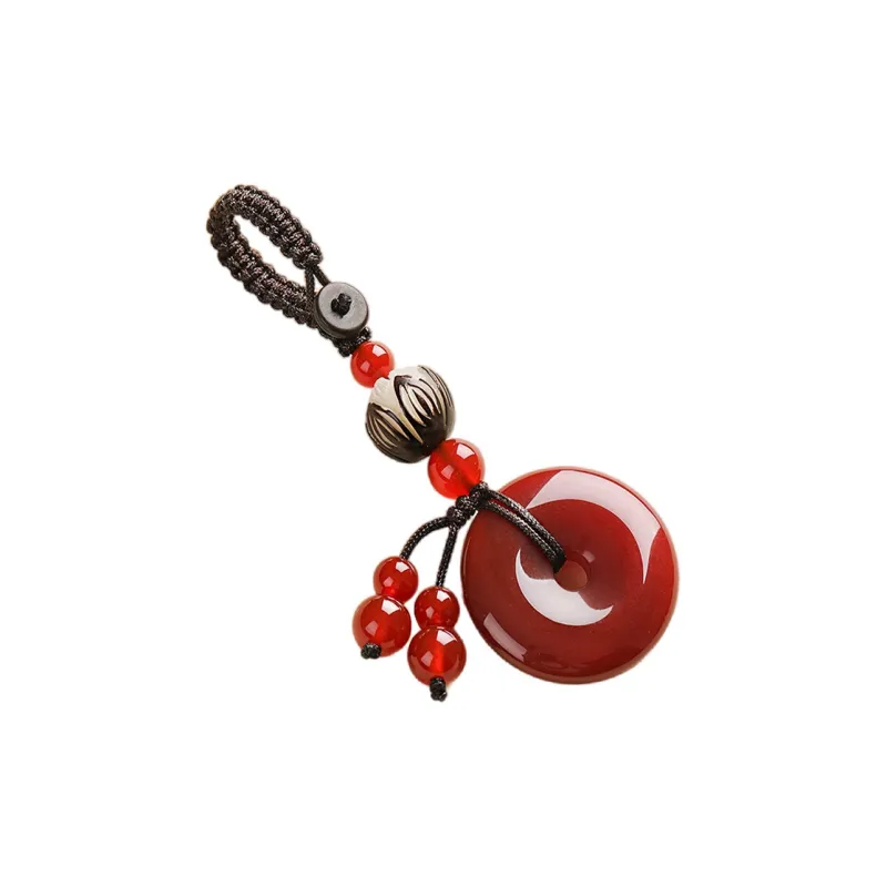 OQD White Jade Bodhi Keychains Unisex-6