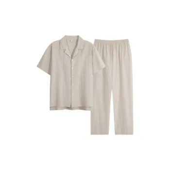 Sha Qian Pajama Set Summer Men's Apricot