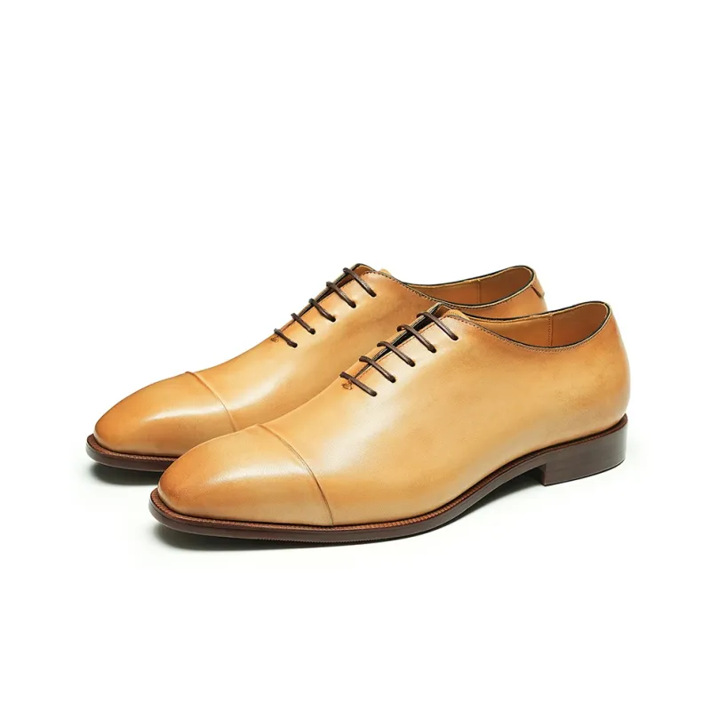 ASTON M.JAZZ Dress Shoes Men Low Top Black/Earth Yellow-1