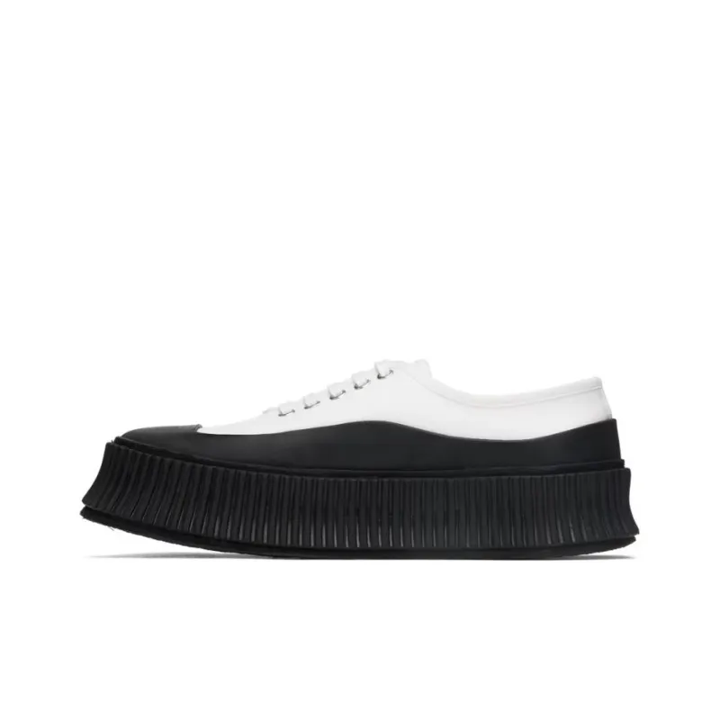 JIL SANDER Low Top Platform Shoes Men's White Black-0