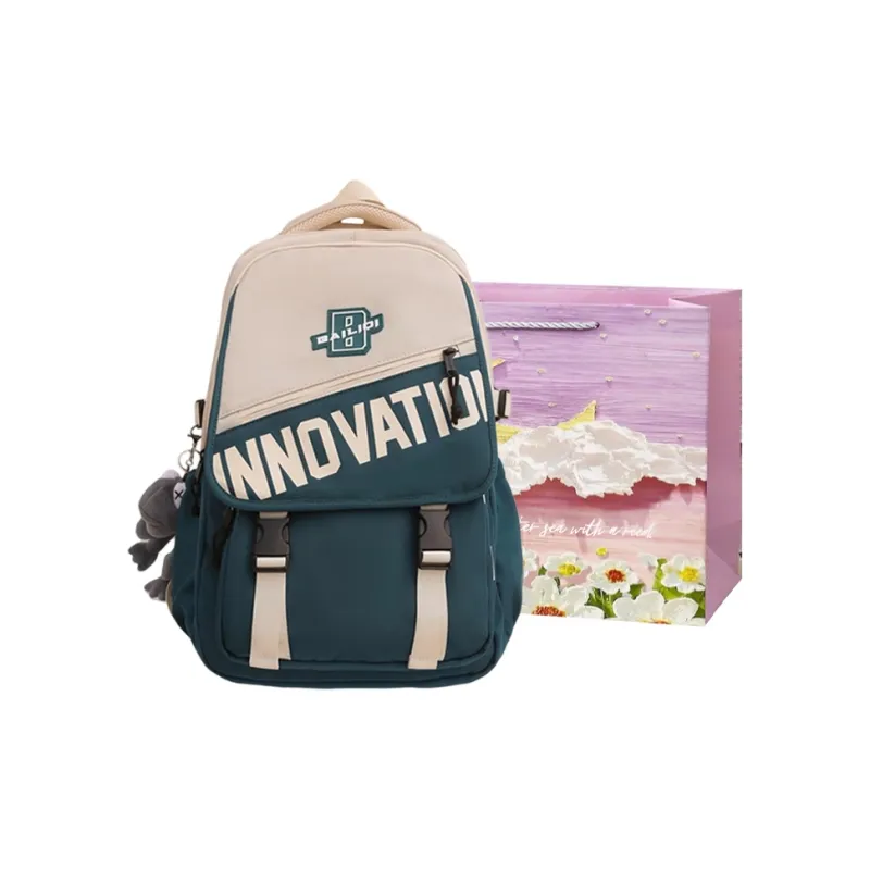 Bansusu Nylon Backpack Large Size Unisex Black/Brown/Blue/Green-6