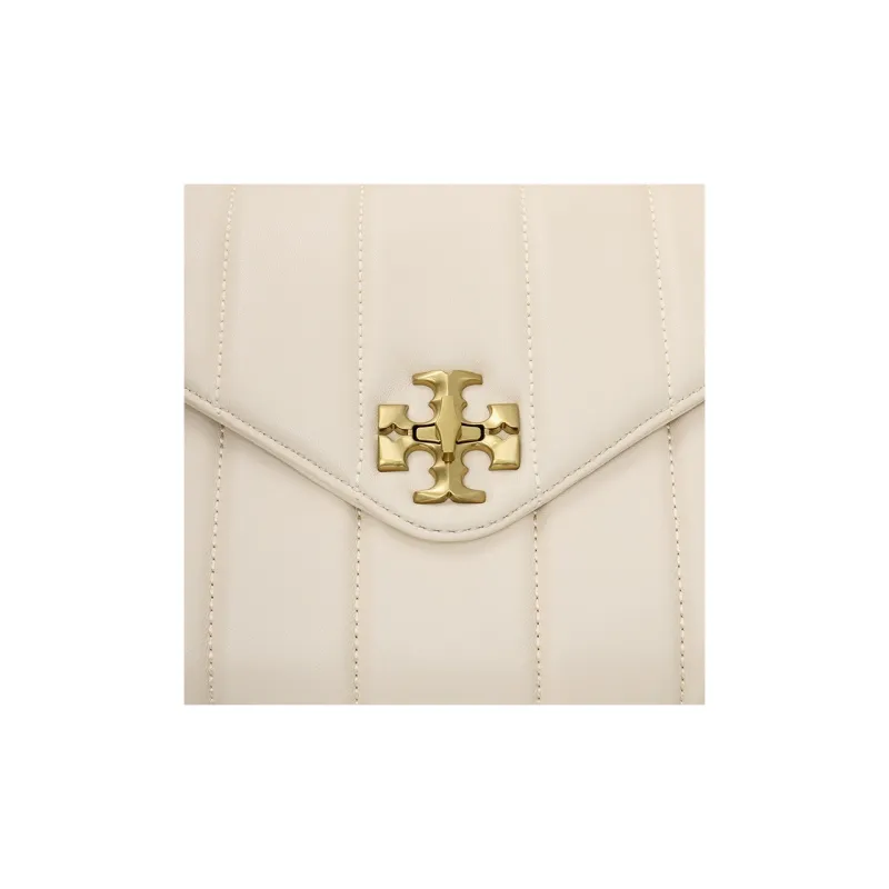 TORY BURCH Kira Leather Shoulder Bag, Crossbody Bag, Handbag Trumpets Women's White-4