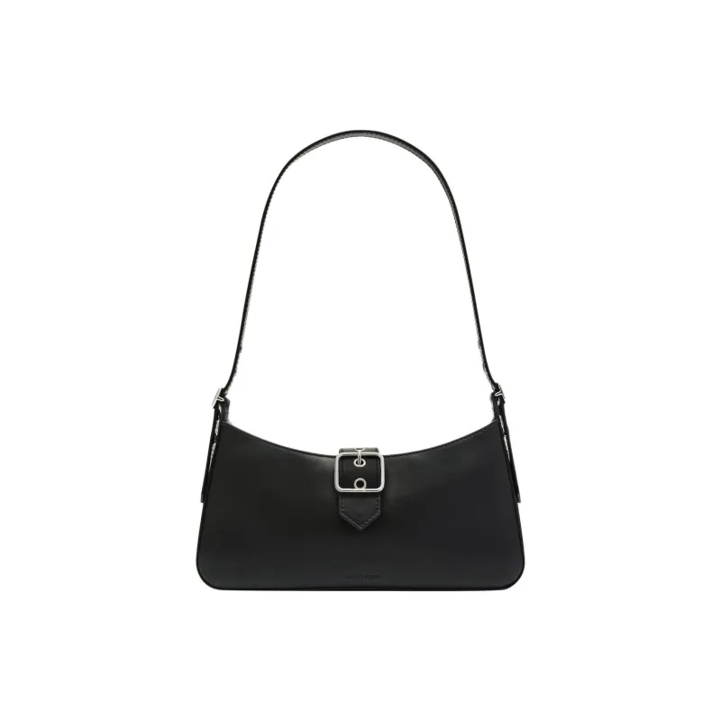 COURREGES Cow Leather Handbag, Shoulder Bag Women's Black-0