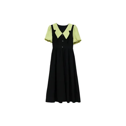 OZVO Short-Sleeved Dresses Women's Black/Green