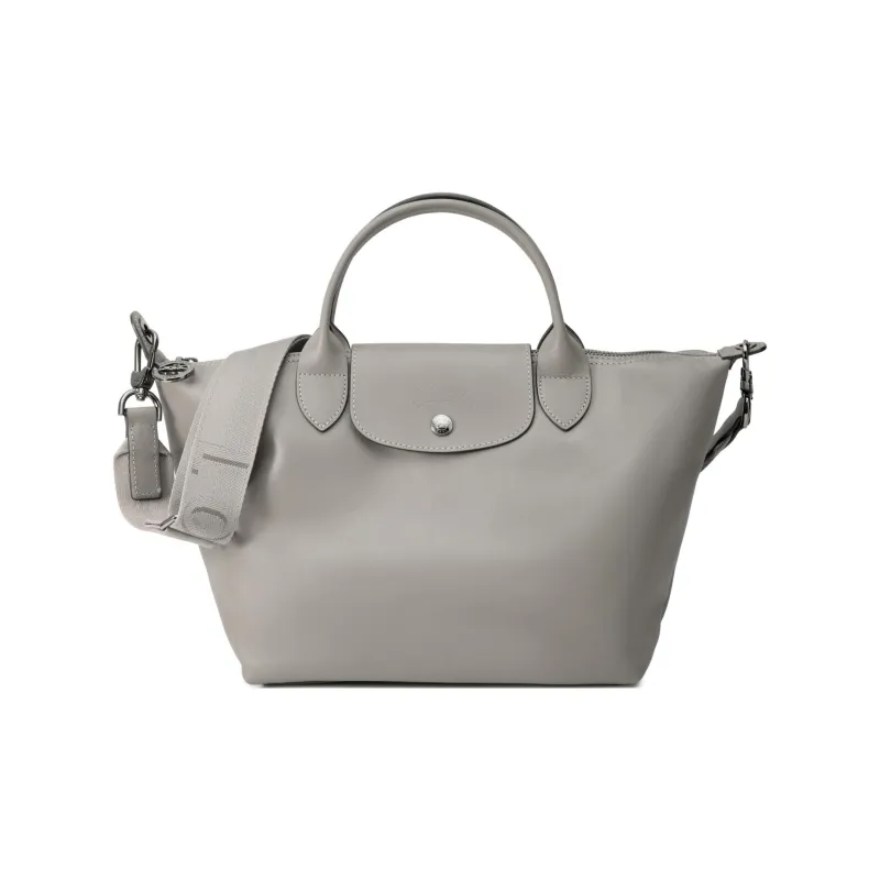 LONGCHAMP Le Pliage Xtra Cow Leather Shoulder Bag, Crossbody Bag, Handbag Trumpets Women's Streptopelia Gray-0