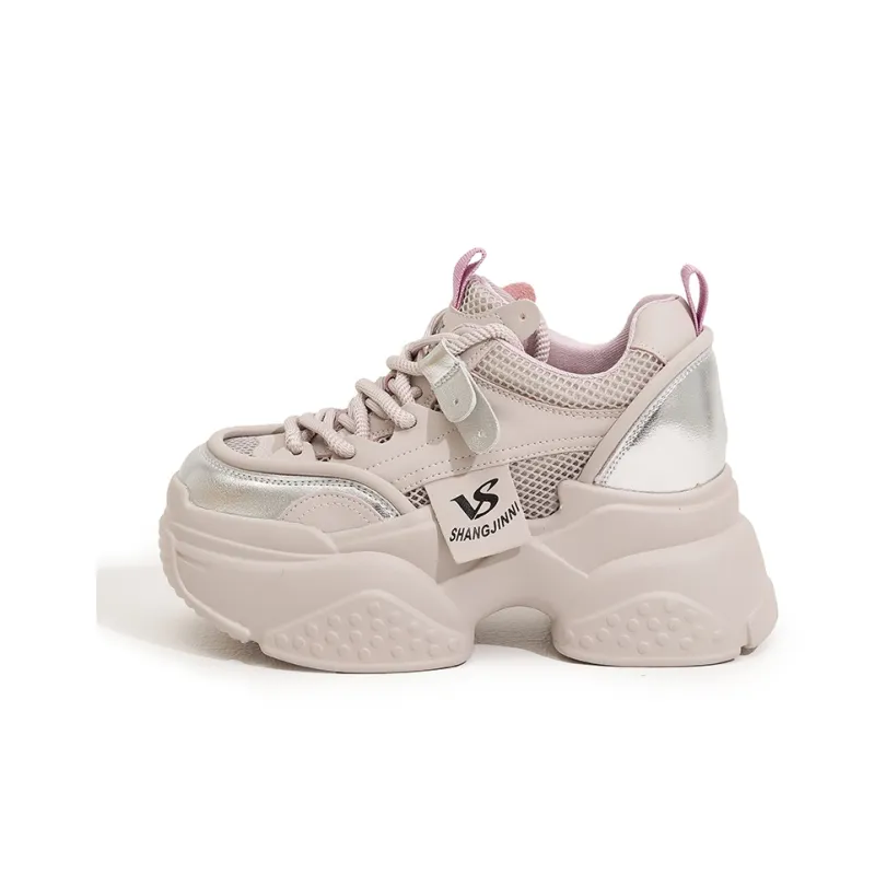 Milan Love Song Height Increasing Balance Wear-Resistant Slip-Resistant Low-Top Chunky Sneakers Women's-5
