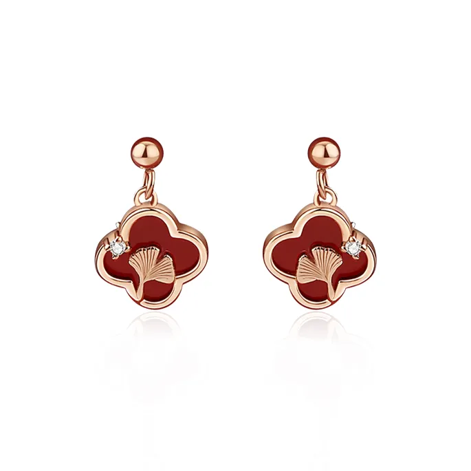 7℃ Agate Jade Stud Earrings Women's-0