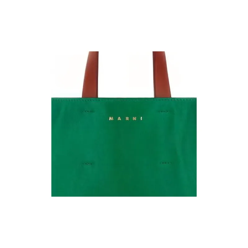 MARNI Museo Calfskin Tote Bag Shopping Bag Crossbody One Shoulder Handbags Mini Women's Green-4