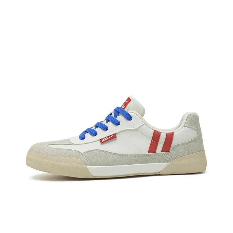 WARRIOR Canvas Shoes Unisex Low Top Gray/Red-0
