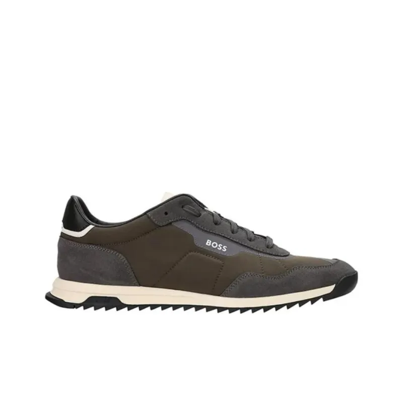 HUGO BOSS Low Top Casual Shoes Men's Army Green-1
