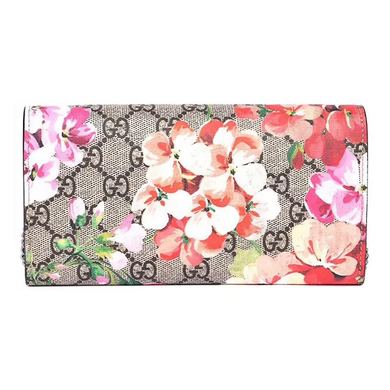 GUCCI Padlock Canvas With Leather Wallet Women's Ebony Multicolor-2