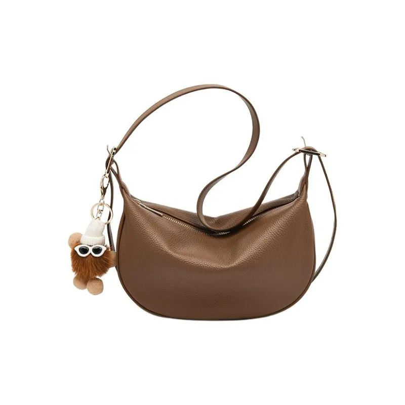 FOXER Cow Leather Dumpling Bag, Crossbody Bag, Shoulder Bag Women's Brown-1