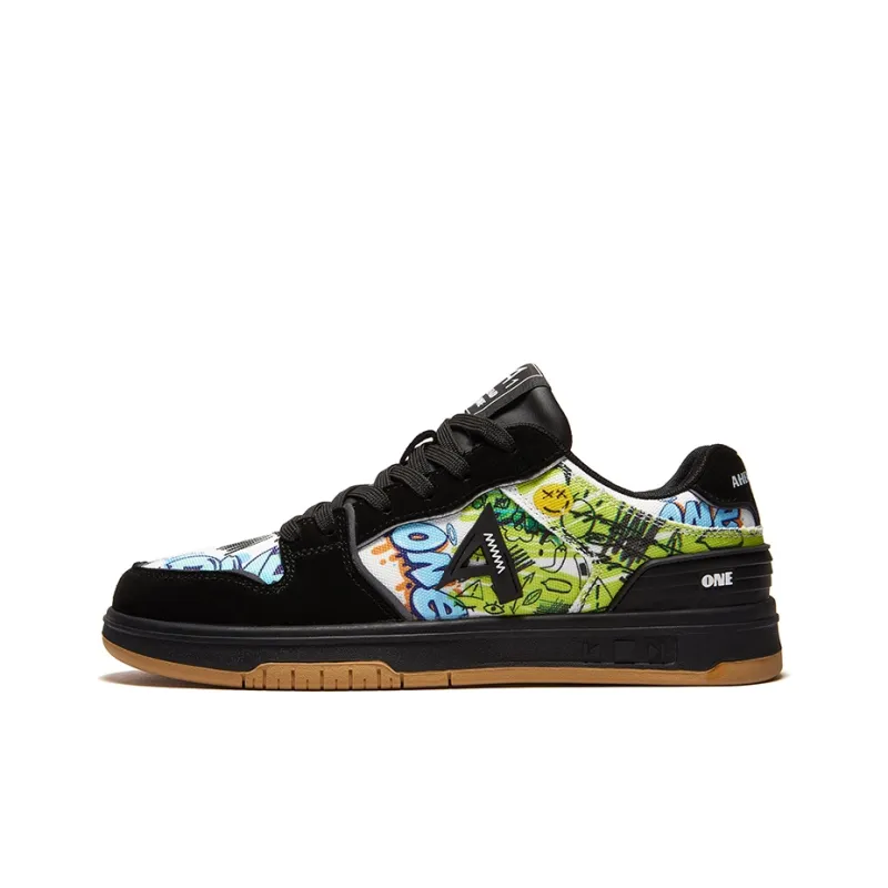 A1 Graffiti Collection Coverage Abrasion Resistant Low Top Skateboard Shoes Unisex-18