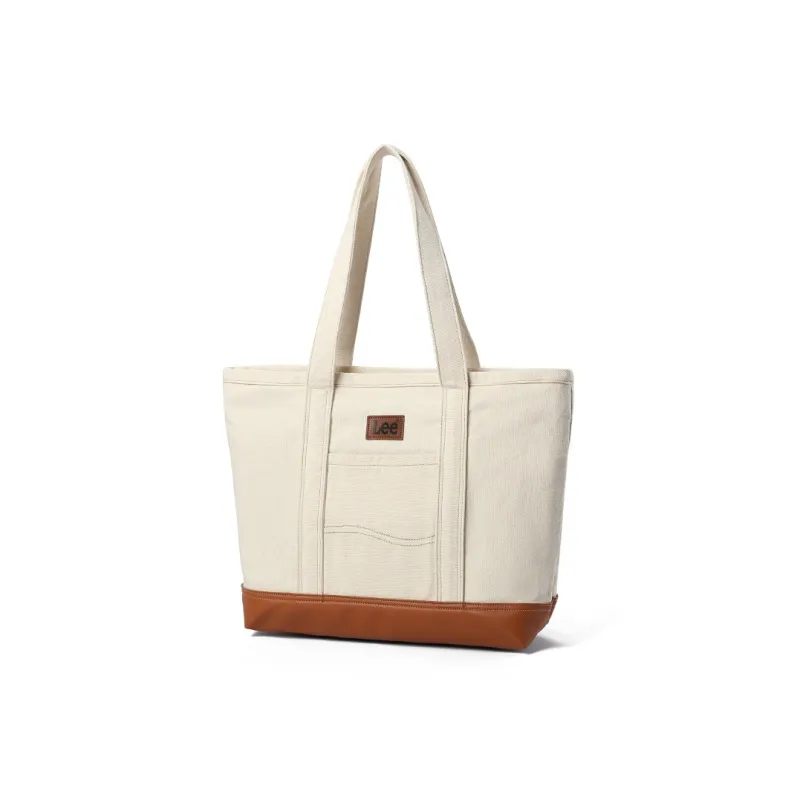 Lee Denim Tote Bag, Shopping Bag, Shoulder Bag, Handbag Regular Women's Khaki/Blue White-8