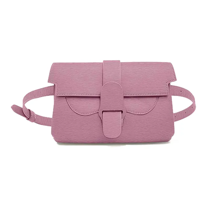 SENREVE Cow Leather Shoulder Bag, Crossbody Bag, Fanny Pack Small Size Women's Taro Pink-0