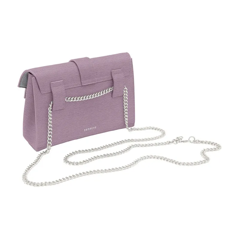 SENREVE Cow Leather Shoulder Bag, Crossbody Bag, Fanny Pack Small Size Women's Lilac-2