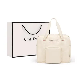 CinvaiKrose Travel Bags Cream White Shopping Bag Included
