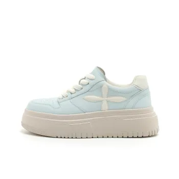 UNCLEWEN Skateboard Shoes Women's Low Top Snow Crystal Blue, Silver