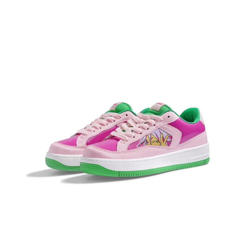BXGY Anti Slip Wear Resistant Lightweight Breathable Low Top Skateboard Shoes Unisex Cartoon Pink-2