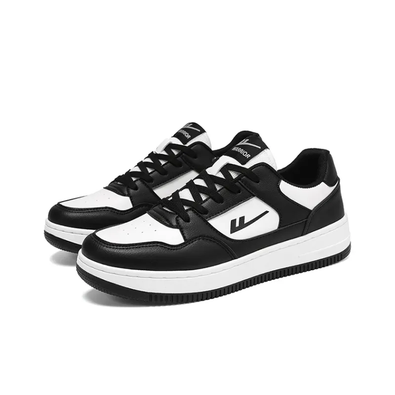 Warrior Air Force 1 Puffy Shoes Low Top Skateboard Shoes Unisex Black White-2